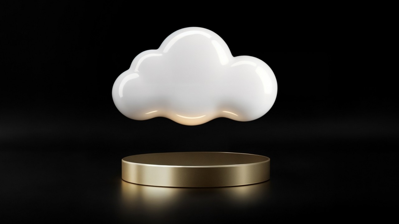 Cloud visual on black background for DGX Cloud