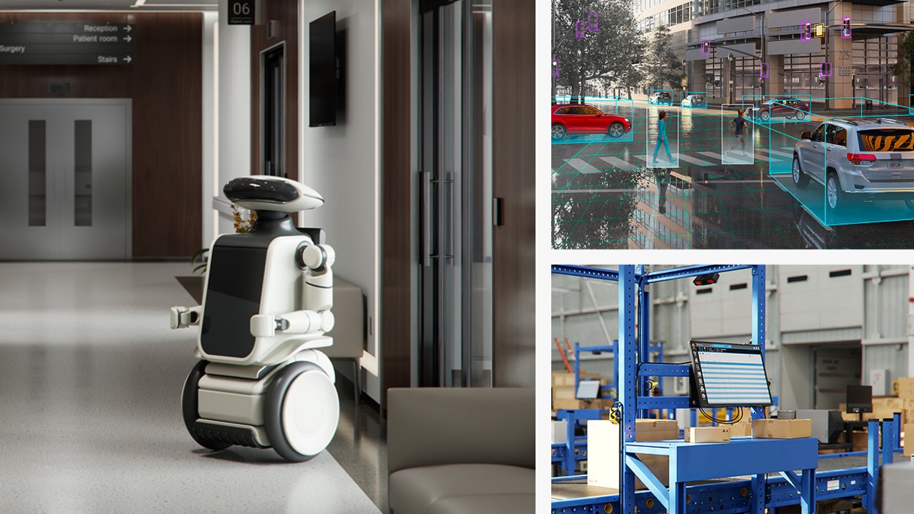 Image of robots and object detection software.